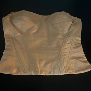 Gold Satin Bustier Top